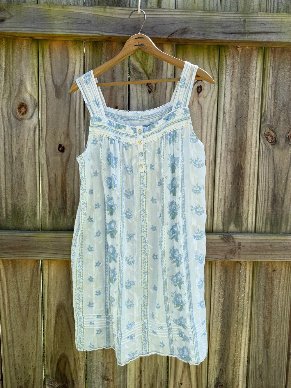 Coastal Floral Cotton House Dress